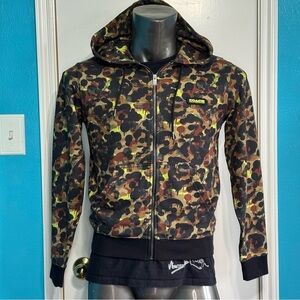 Coach Camo Print Full Zip Hoodie In 100% Organic Cotton size XS nwot
